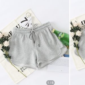 SHEIN letter embroidered drawstring waist shorts